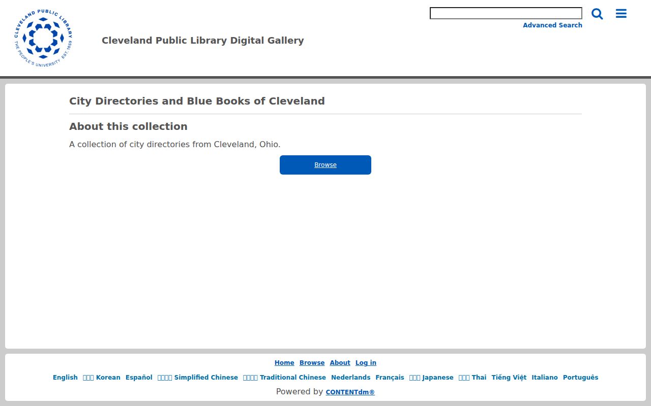 North Royalton city directory digital collection screen