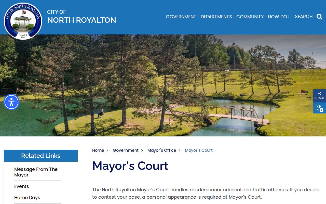 North Royalton neighbors Mayor's Court public contact route