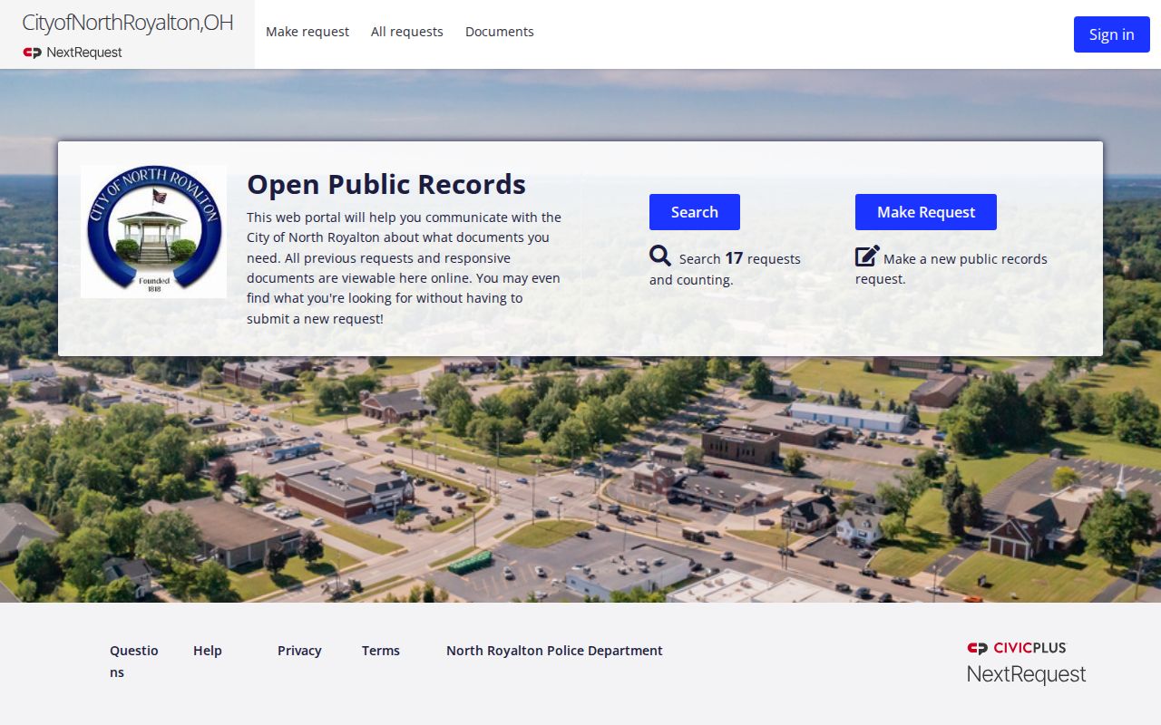 North Royalton neighbors city public records request portal