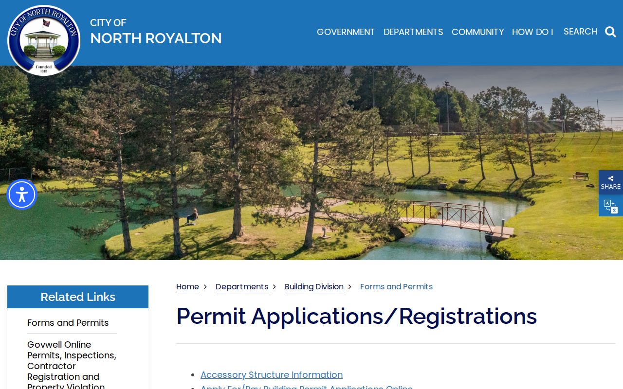 North Royalton ZIP code directory Building Division forms and permits source