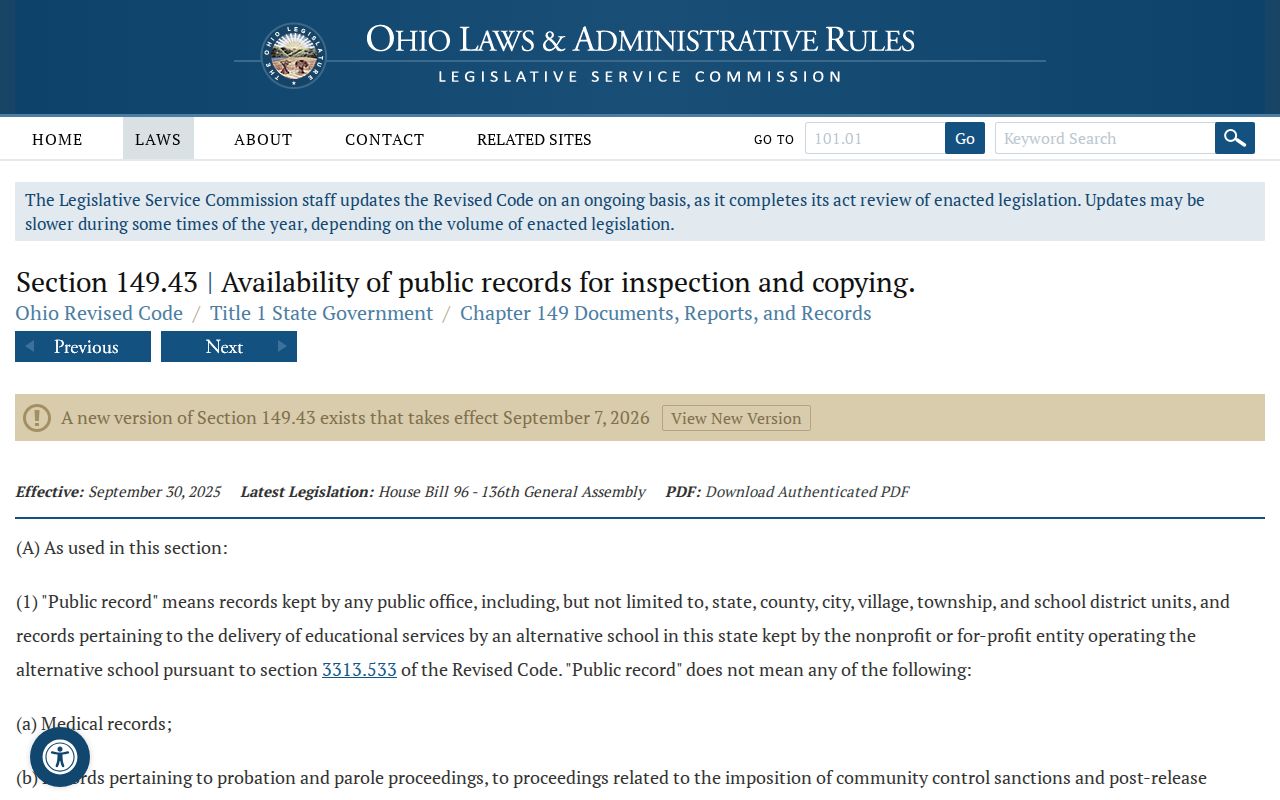 North Royalton ZIP code directory Ohio Public Records Act source